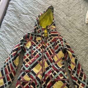 Burton Neon Yellow Jacket with Graphic Design